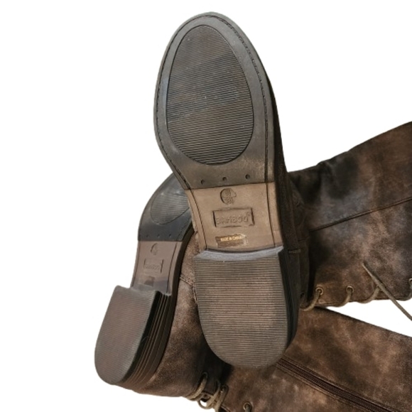 Womens 8.5 Montana Brown Knee-High Lace-Up Western Equestrian Boho Riding Boots - Picture 7 of 8